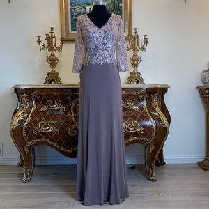 Meier Collection mother of bride embroidery formal evening dress